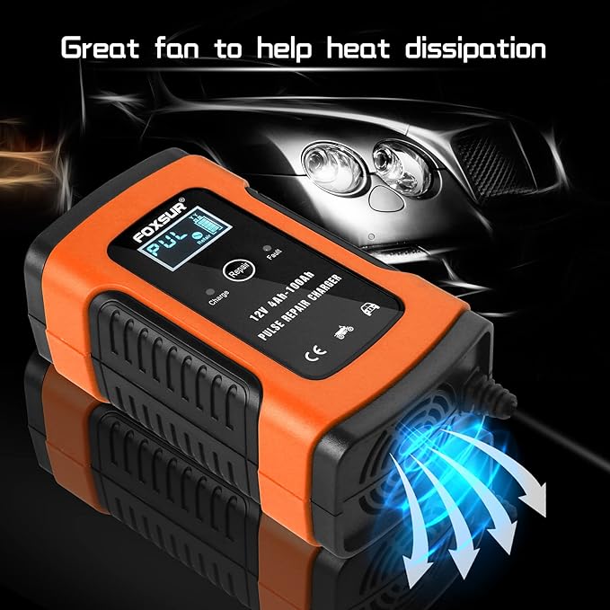 12V 5 Amp Automotive Smart Battery Charger Maintainer for Car, Motorcycle, RV, SUV, Lawn Mower, Boat, RV, SUV, ATV and More