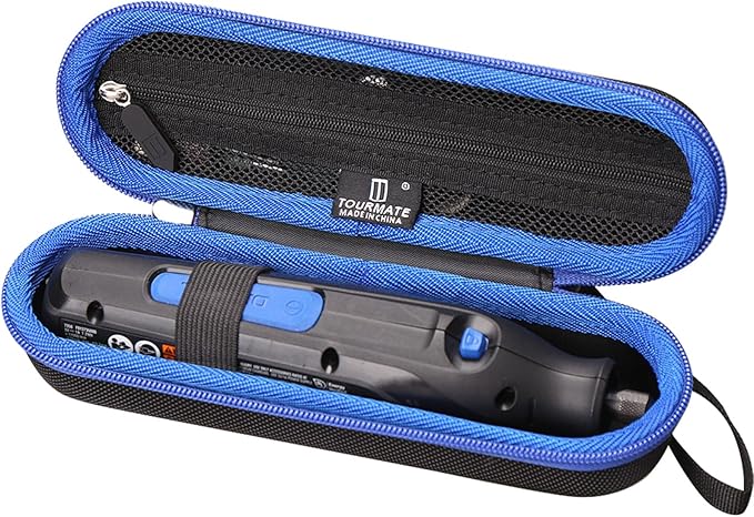 Tourmate Hard Storage Case for 7350-5 Cordless Rotary Tool - Travel Case for Tarlido/GOXAWEE/Saker/Cordless Rotary Tool Kit(Only Box)（Black & Blue）
