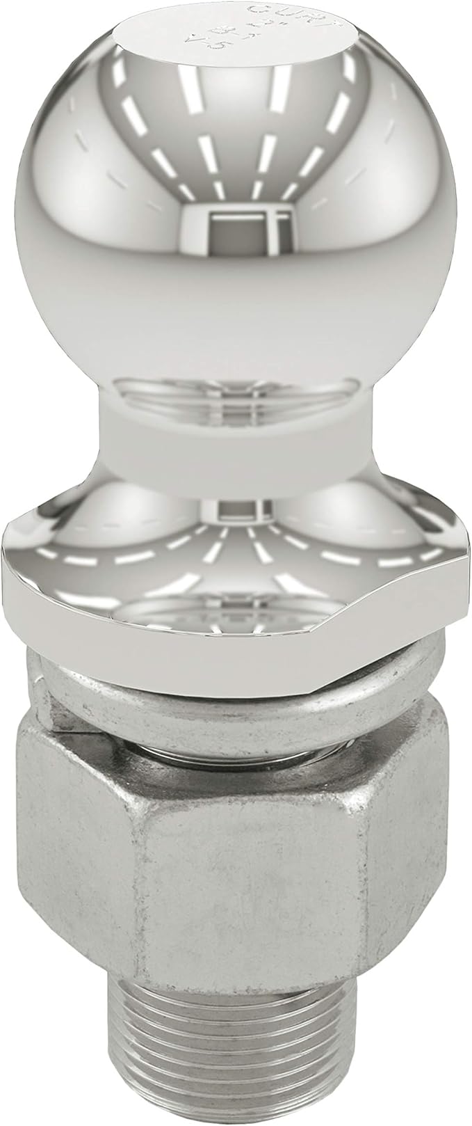 CURT 40056 Stainless Steel Trailer Hitch Ball, 10,000 lbs, 2-Inch Diameter, 1-1/4 x 2-5/8-Inch Shank, Metallic