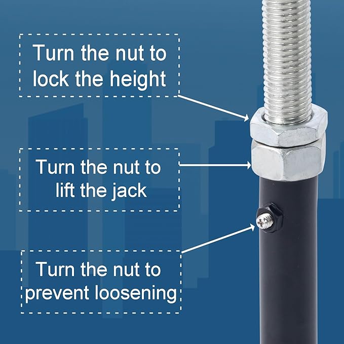 2 Pack U-Shaped Floor Jack for 4x2, 4x4, 4x6 Joists - Adjustable Steel Telepost with U-Head, Mini Screw Jack, Post Jack.6-9 Inch Adjustment Range.