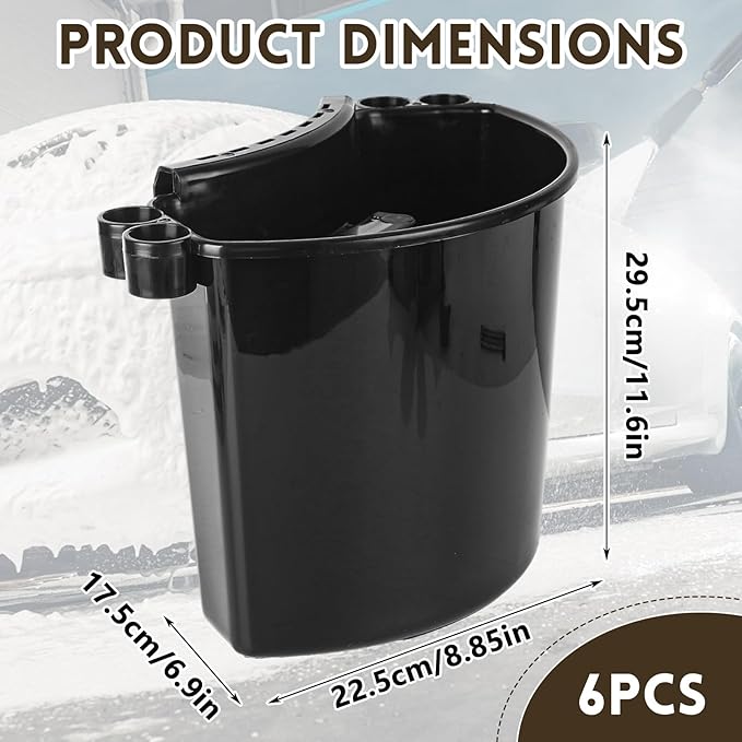 6 Pcs Car Detailing Bucket 11.6 x 8.2 Inch Portable Car Washing Bucket Multipurpose Auto Wash Tool Hanging Organizer for Accessories Tool Picnic