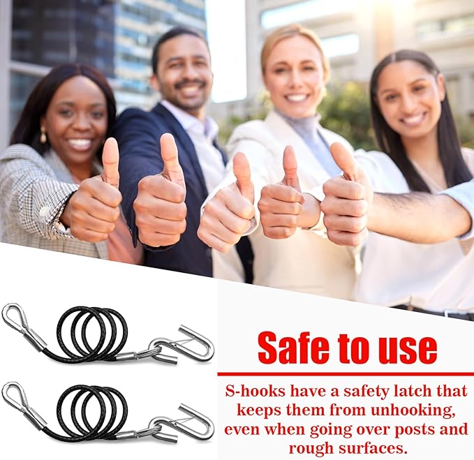44" Trailer Safety Cables with Hooks Tow Straps 2-Pack Safety Chains Towing Trailer 5000 Lbs Break Strength Boat Chains with Hooks for Ultimate Security