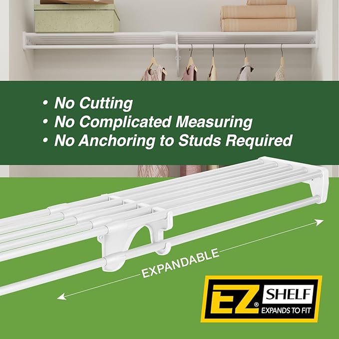 EZ Shelf Laundry Room Shelves (Silver, 40.5" -75")