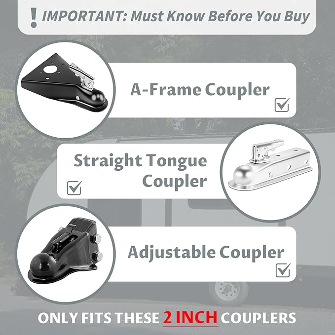 Upgraded Trailer Lock, Fits 2 Inch Coupler Heavy Duty Anti-Theft Trailer Hitch Lock, Accessories for RV/Boat/Trailer Model 2025