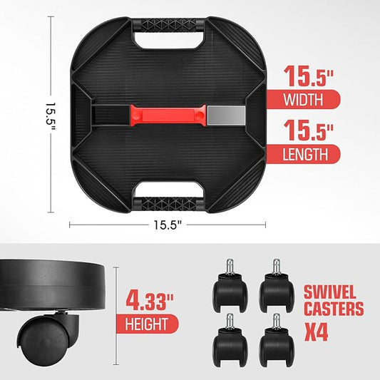 DNA MOTORING Tool Creeper Rolling Caddy Tray, Moving Tool Tray with 4 Swivel Casters for Automotive, Mechanics, DIY Enthusiasts, and garages, 30 lbs Load Capacity, TOOLS-00764