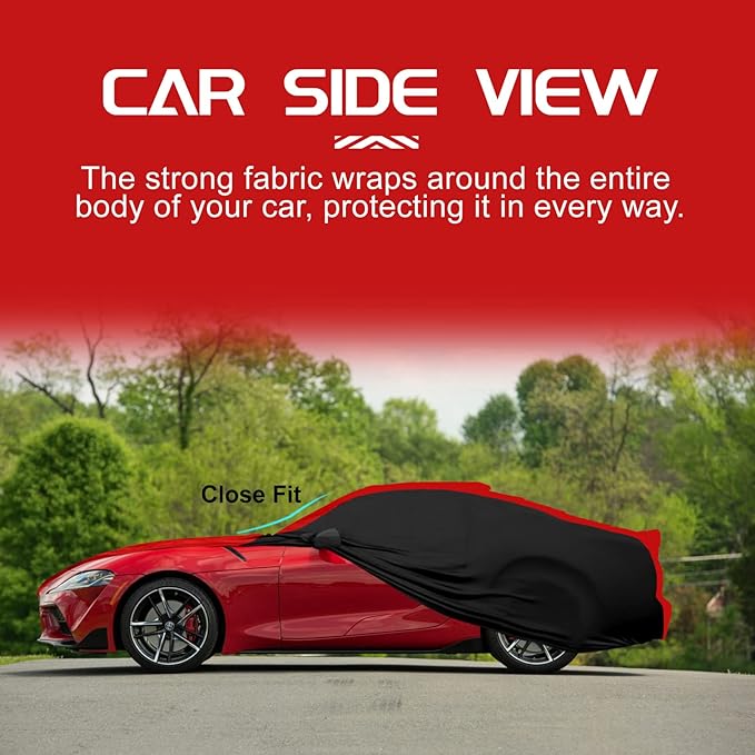 Indoor Car Cover Replace for 2020-2025 Toyota Supra, Luxurious Stretch Satin Custom-fit Indoor Car Cover for Dust-Proof, Underground Garage, Car Show (Supra)