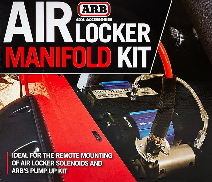 ARB 171503 Air Compressor Manifold Kit for Easy Installation of Two Air Lockers Solenoids on ARB CKMTA12 Air Compressor, Plug and Play Air Hose Kit for Tire Inflation