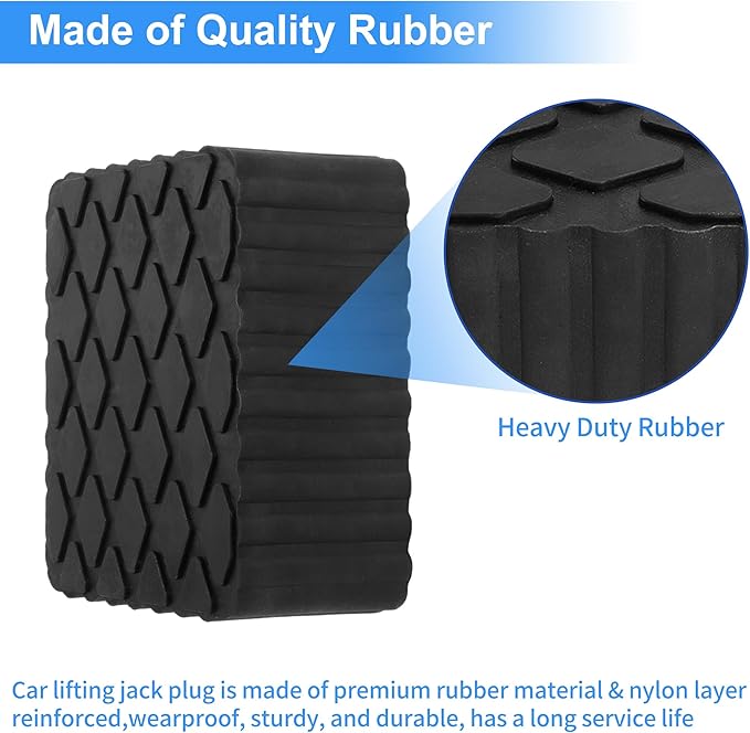Car Jack Pads 6.3" x 4.7" x 2" Universal Jack Pad Adapter Heavy Duty Rubber Jack Stand Pads 6,000 Lbs(2.7 Tons) Anti-Slip Protect Frame Black 1Pc