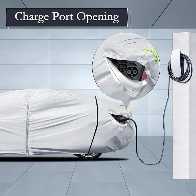Car Cover Custom Fit for Model 3 Car Cover 2017-2026, Migaven Waterproof Full Exterior Cover Sun Rain Protection with Door Zipper and Cotton Lining