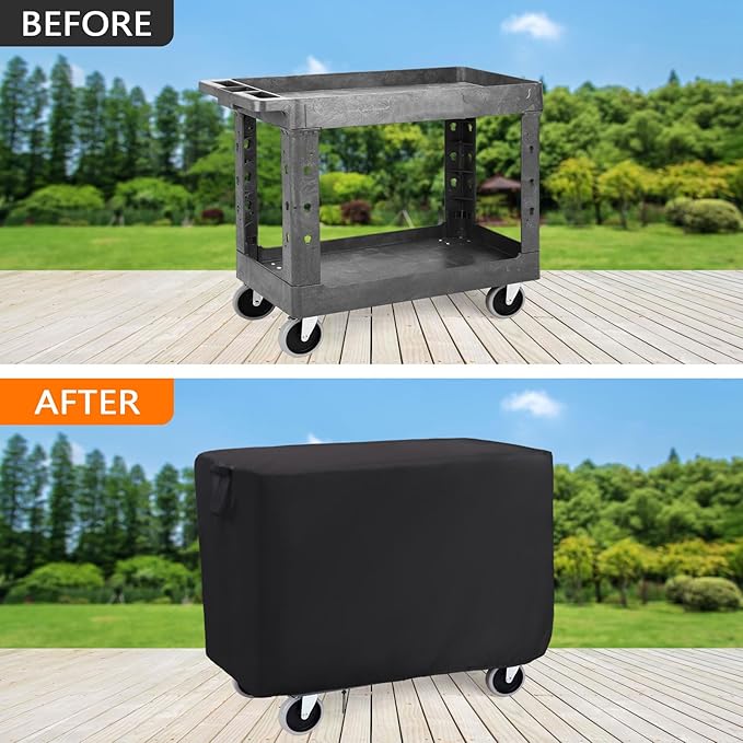 Rolling Tool Cart Cover 36 Inch, Waterproof Utility Cart Cover for 32" x 18" Mobile Multipurpose Utility Cart Service Cart Cover - 36 X 18 X 33 Inch