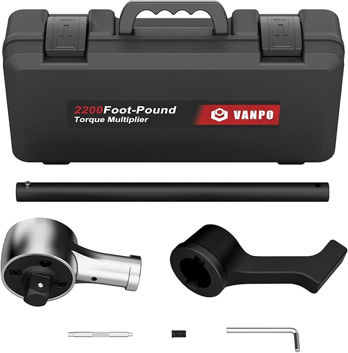 VANPO Torque Multiplier, 1:3 Torque Ratio, Heavy Duty Torque Multiplier Wrench, 1" Drive Output 2200 Ft.lb/2982.22 N.m, 3/4" Drive Input 733 Ft.lb/993.6 N.m for Caravans, Truck, Tractor Maintenance