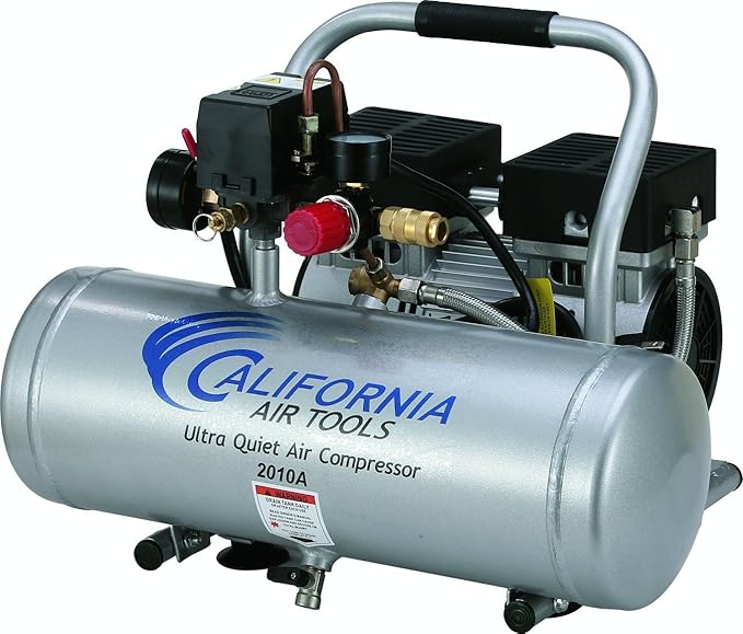California Air Tools 2010A Ultra Quiet Air Compressor + Estwing E1450PVCR 1/4" x 50' PVC / Rubber Hybrid Air Hose Bundle