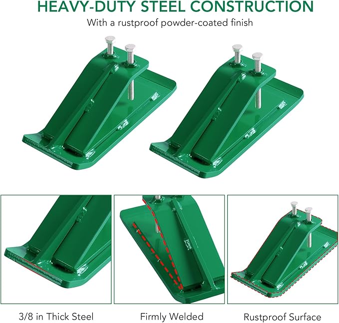 Tractor Bucket Protector, 2pcs Heavy-Duty Steel Loader Bucket Attachment with Double Lock Nuts - Bucket Edge Guard for Snow Removal, Leaves & Gravel