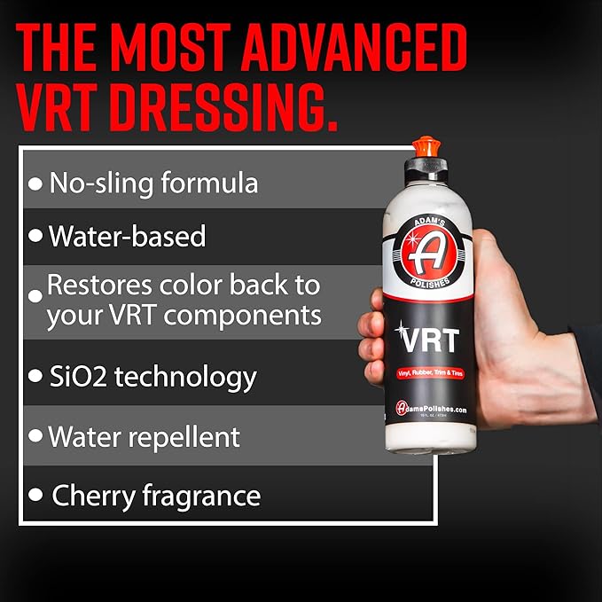 Adam's Silica Infused VRT Tire & Trim Dressing - Durable UV Protection and Water Repellent - Leaves a Crisp Freshly Detailed Look - Dress Tires or Trim Without Worry of Slinging (2-Pack)