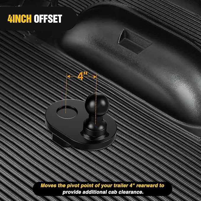 Nilight Gooseneck Ball Extender - GNXA4085, 4" Offset Ball Compatible with B&W Trailer Hitches Turnoverball Heavy Duty 2-5/16 Inch Ball 20000 lbs GTW 5000 lbs VTW