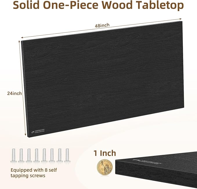 Universal Solid One-Piece Wood Table Top, 48"x24"x1" Workbench Top - Rectangular Particle Board for Standing Desk, Home Office Desk Countertop DlY, Washer Dryer,Bar Tabletop