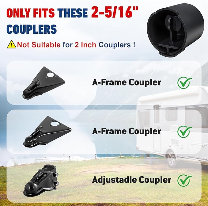 2026 Upgraded Trailer Hitch Locks Fits 2 5/16 Inch Coupler, Heavy Duty Trailer Lock, Anti-Theft Trailer Coupler Lock for RV, Trailer, Boat, Pickup(Blue)