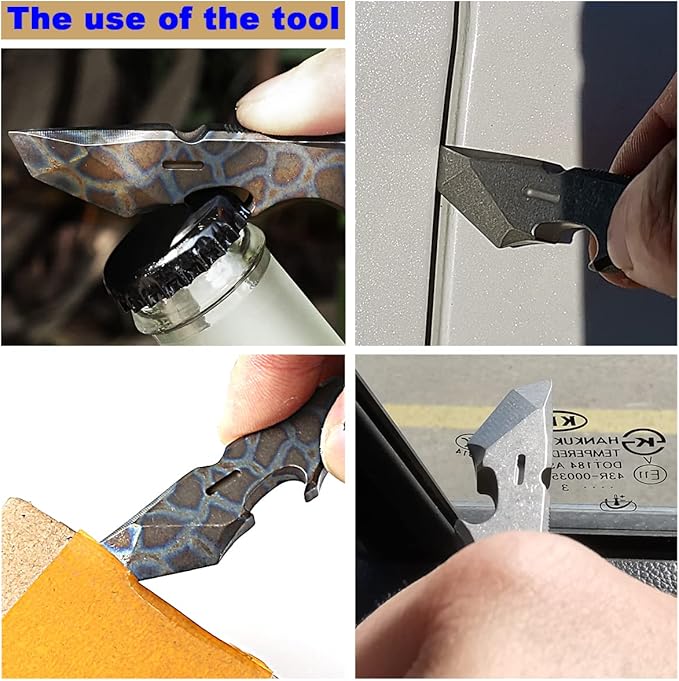 Titanium Pry Bar Multifunctional EDC Pry Tool with Pocket Clip and Bottle Opener