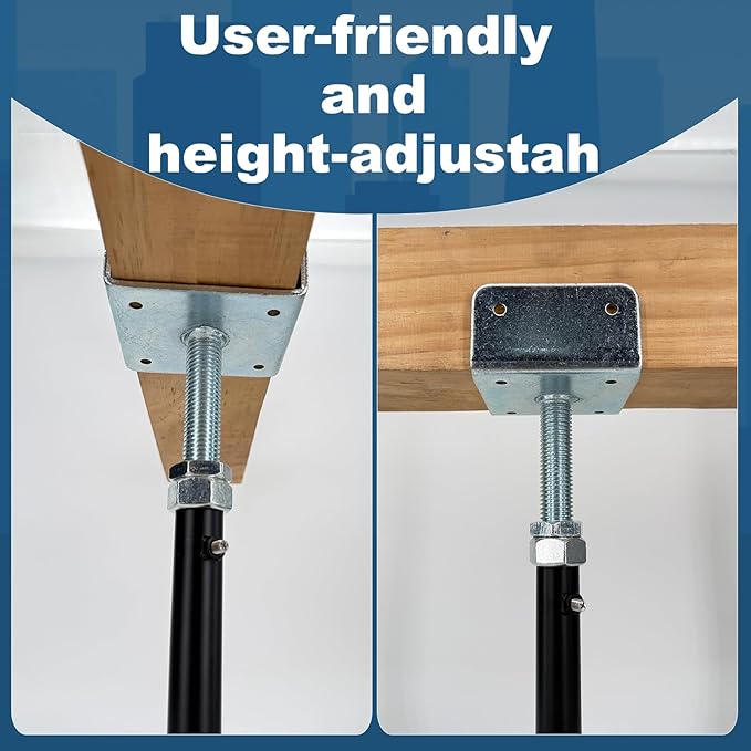 2 Pack U-Shaped Floor Jack for 4x2, 4x4, 4x6 Joists - Adjustable Steel Telepost with U-Head, Mini Screw Jack, Post Jack.9-13 Inch Adjustment Range.
