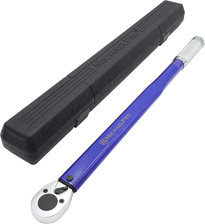 MichaelPro 1/2-Inch Drive Click Torque Wrench, 25–250 ft-lb (33.9–339 Nm), Heavy Duty Manual Adjustable Torque Wrench for Automotive & Industrial Use, Dual Scale, Durable Ratchet Head | MP001221