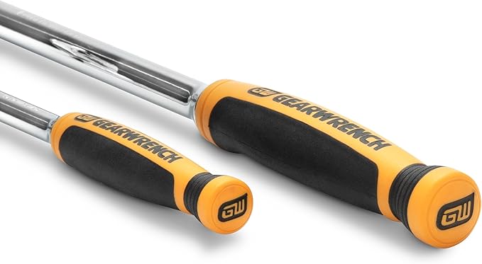GEARWRENCH 2 Piece 1/4inch and 3/8inch Drive 120XP Flex Head Teardrop Ratchet Set, Dual Material - 81204P