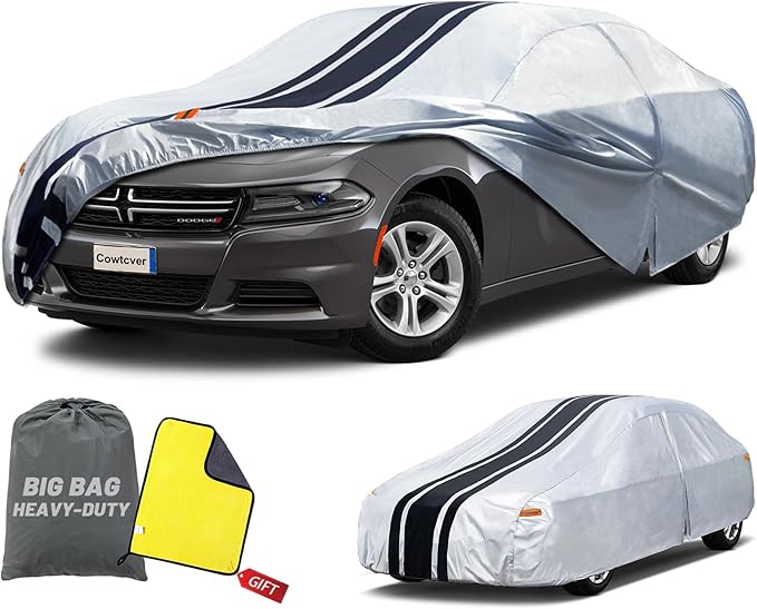 10-Layer Waterproof Sports/Coupe/Cabriolet Car Cover. All Weather Full Outdoor Covers. Dodge Challenger, Sebring, Firebird Etc. Size A5 (Length 194 to 203 inch)