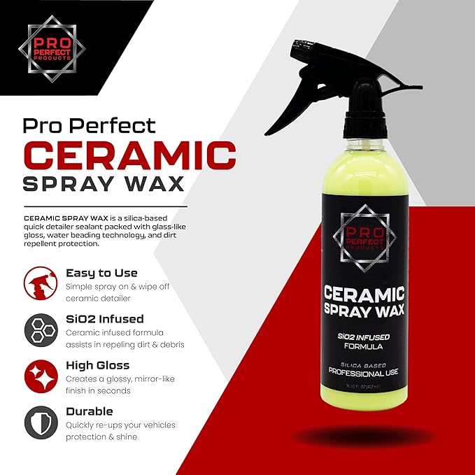 Ceramic Spray Wax (16oz)-ceramics spray coating polish spray wax, polish with beading technology formulated with reactive SIO2 infused silica based with dirt repellent like protection.