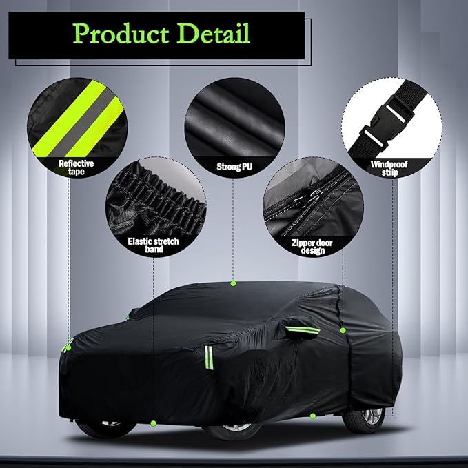 Car Cover Custom Fit for Honda CRV 1997-2026, Toyota RAV4 2006-2026, Waterproof All Weather for Automobiles Full Exterior Cover Rain Sun Snow Protector with Door Zipper