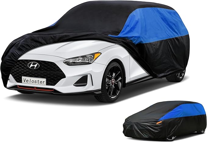 Hyundai Car Cover Custom Fit Hyundai Veloster Waterproof All Weather, Lightweight Full Exterior Cover for Automobiles Outdoor Sun UV Rain Dust Snow Wind Protection.