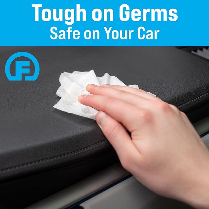 Fortress Car Wipes with Microfiber Cloth (25 ct, Pack of 6) for Interior Cleaning, Dashboard, Seats, Detailing, Steering Wheel [Travel Size] Skin-Safe Cleaner Supplies