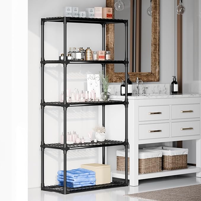 ALTLER Heavy Duty 5-Shelf Shelving Unit Standing Storage Shelf Units for Laundry Bathroom Kitchen Pantry Closet
