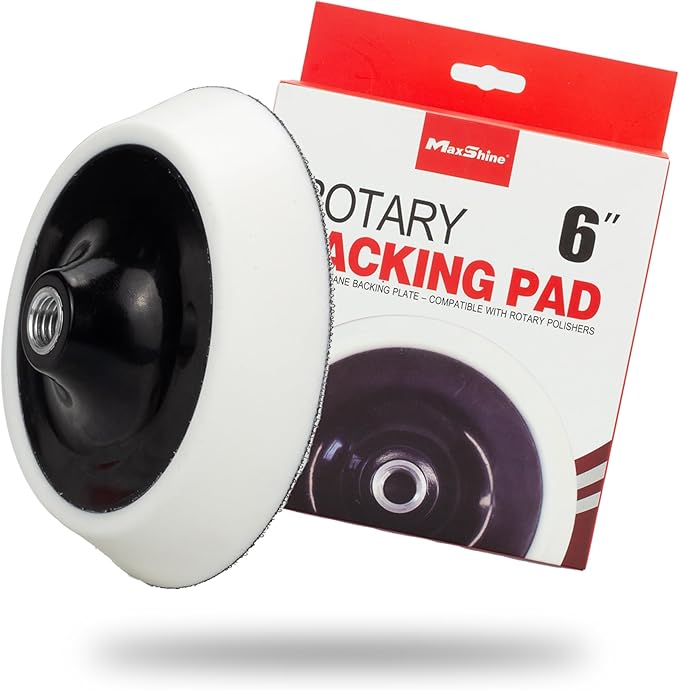 Maxshine 6" Universal Professional Rotary Polisher Backing Pad – High-Performance 150mm Hook & Loop Plate – 5/8" Thread – Compatible with All Rotary Polishers for Car Detailing