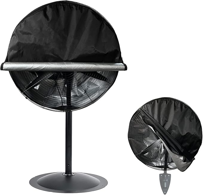 Bitubi Industrial Fan Cover, Waterproof Outdoor Covers, Compatible for 30 Inch Wall Mount and Pedestal Fans, Heavy Duty 600D Oxford Dustproof Cover, Black