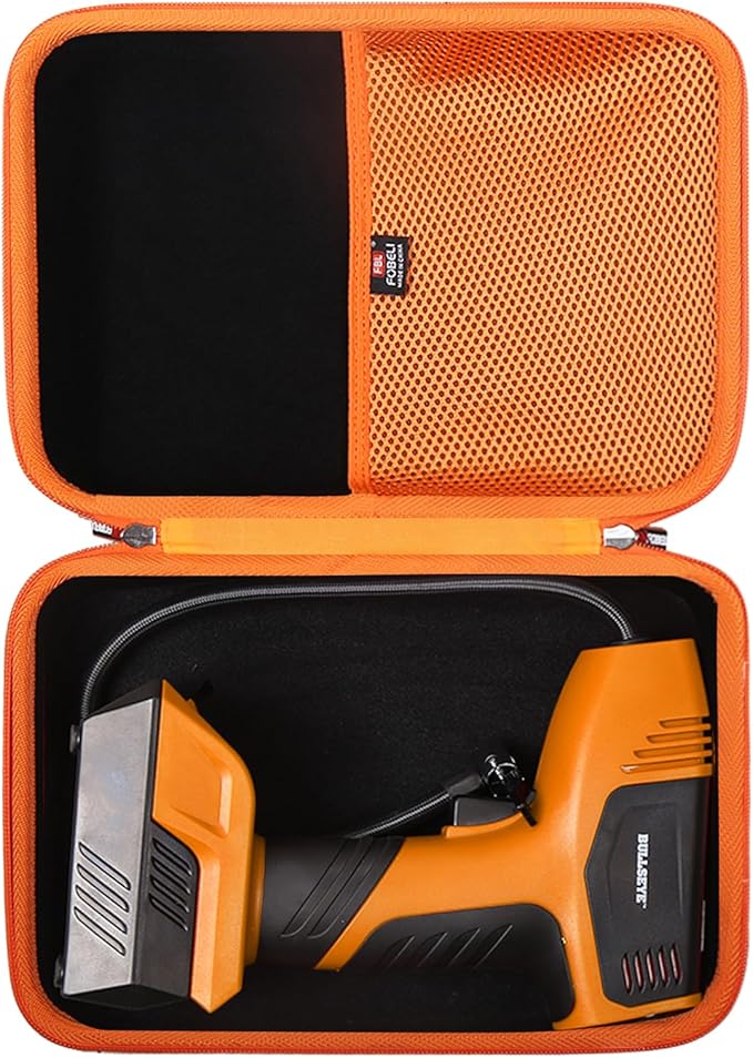 FBLFOBELI Hard Storage Carrying Case for Bullseye Pro/for KeenPower Digital Tire Inflator, Case Only (Orange)