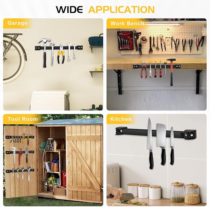 DGSL Magnetic Tool Holder Strip 10 Pack, 18 In Heavy Duty Tool Organizer Magnetic Strip, Tool Magnet Bar For Garage Tool Organization