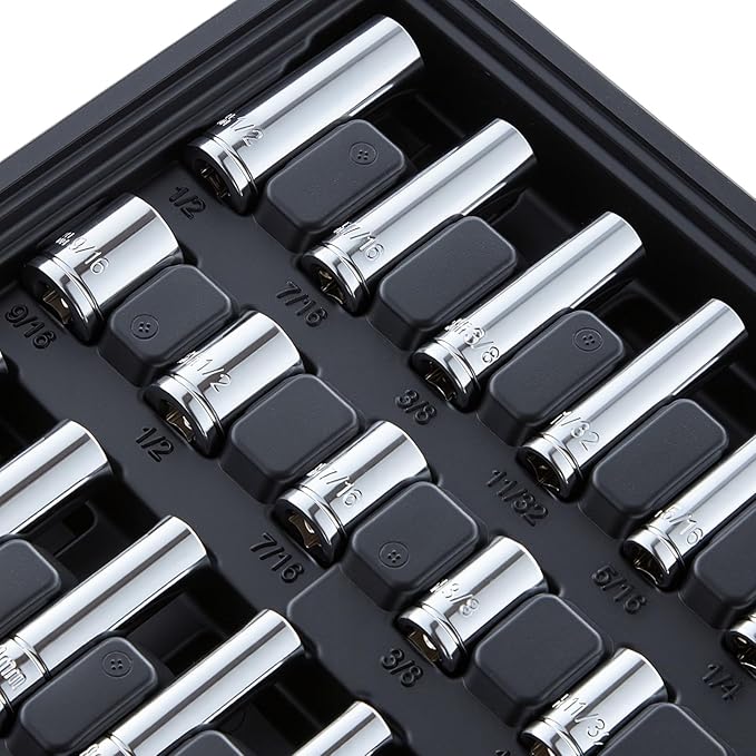 VEVOR Mechanics Tool Set, 230-Piece Mechanic Tool Kit, 1/4 in, 3/8 in, and 1/2 in Drive, SAE and Metric Socket Set, Wrenches, Screwdriver Bits, Accessories, and Storage Case, for Automotive Repair