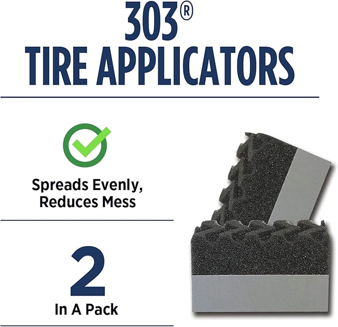 303 Products 39025 Tire Shine/Tire Dressing Applicator Pads - Perfect for Using to Apply Tire Shine, Tire Wet, Tire Gel, Or Tire Balm - Superior Product Application - Reduce Mess, 2 Pack , gray