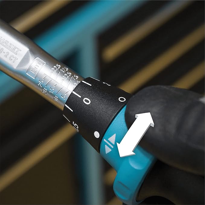 HAZET Torque Wrench 5108-2CT for Bicycles I Output: Square 6.0.12 In 1/4 Inch, Tolerance: 4%, 2.5-4.87 Galbf-Ft, Fine Graduation I Reversible Ratchet, For Bikes I Tool for Road Bikes, 9.13 In