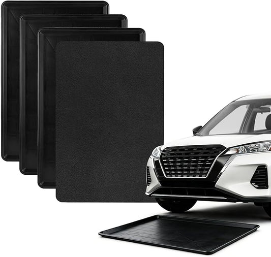 Oil Drain Pan,35" x 24" Large Oil Drip Tray for Under Car with No Splatter Pad, Leak-Proof Garage to Keep Floor Clean, Reusable Automotive Fluid Change Tray (3 PCS)