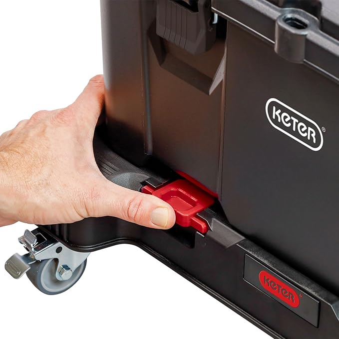 Keter Stack-n-Roll Dolly – Heavy-Duty Rolling Base Cart with Locking Wheels | Modular Mobile Workstation & Tool Storage Platform | Durable, Easy-Glide Design for Garage, Jobsite & Workshop