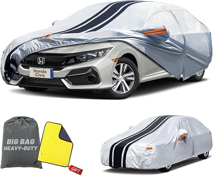Car Cover Custom Fit for Toyota Corolla (2000-2025) Honda Civic (1991-2025), Waterproof All Weather for Automobiles Full Exterior Cover UV Rain Sun Snow Protector.
