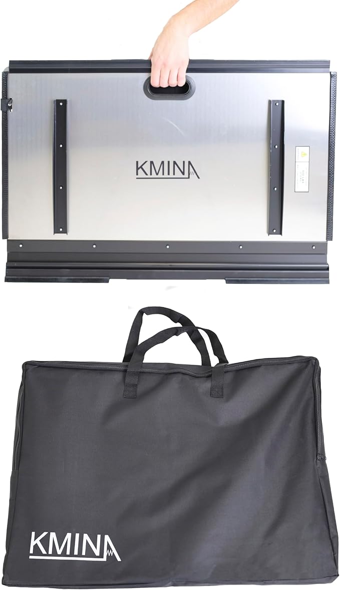 KMINA Folding Threshold Ramp (1.6 Inch Height), Wheelchair Ramp, Anti-Slip Surface, 600 lb Capacity, Portable Design with Handle and Holster