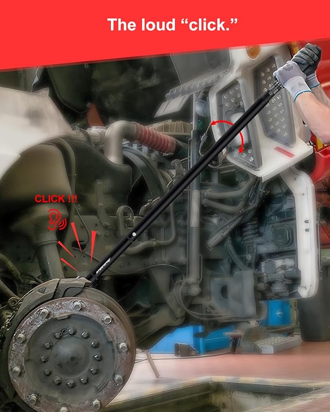 1 Inch Torque Wrench 200-1400 FT-Lb – 24-Tooth Reversible Ratchet, ±3% Accuracy, Cr-V Steel, Dual Scale (Ft-Lb/Nm), 55" Length Heavy Duty Torque Wrench for Trucks, Trailers & Heavy Equipment
