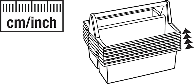 HAZET Tool Box 190L-1 I Open and Handy, Incl. Length Scale (Cm/Inch) on the Top, Stackable, Sturdy Aluminum Carrying Handle I Mobile Plastic Carrying Case