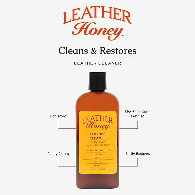 Leather Honey Complete Leather Care Kit Including 8 oz Cleaner, 32 oz Conditioner and 2 Applicator Cloths for use on Leather Apparel, Furniture, Auto Interiors, Shoes, Bags and Accessories