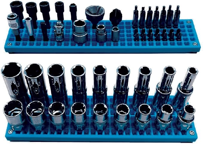 Organizer Genie ® - One Blue Slim Pegboard to organize your Sockets, Wrenches, Pliers, Screwdrivers, Bits and All Other Tools