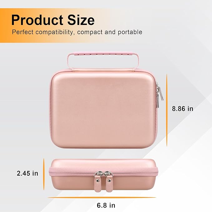 Canboc Carrying Case for Halo Bolt 58830/57720/44400/ACDC Max 55500 mWh Portable Car Jump Starter, Phone Laptop Charger Power Bank Holder for Jumper Cable, AC Wall Charger, Rose Gold