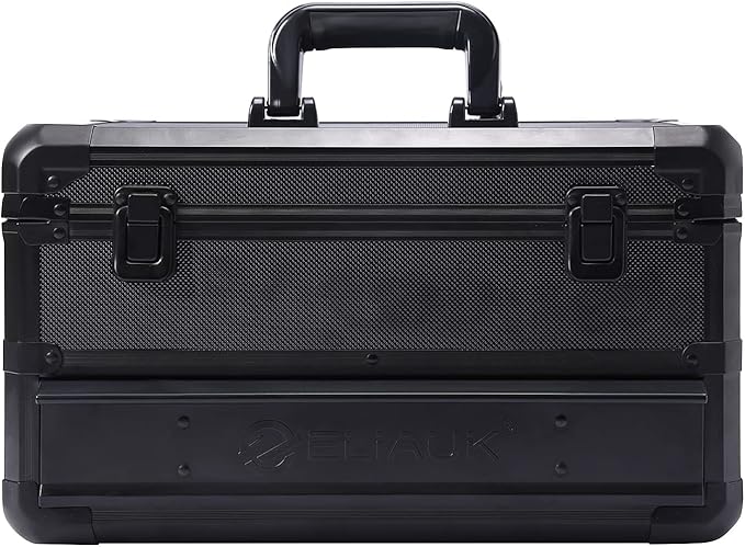 E ELIAUK Tool Box Hard Case Tool Organizer Storage Cabinet Carry Case,Toolbox with Drawers, Black