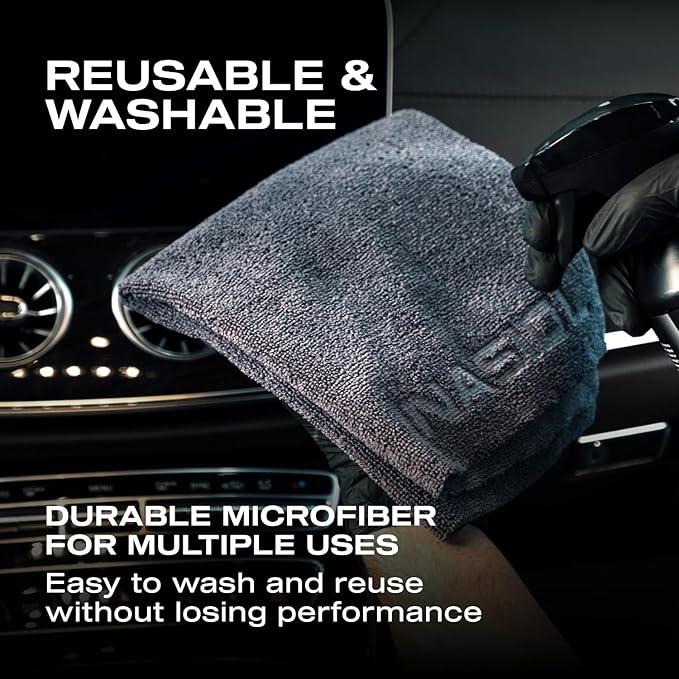 Nasiol Wipe&Buff Microfiber Cleaning and Ceramic Coating Buff Cloth – Professional, Highly Absorbent, Lint & Streak-Free, Edgeless Double-Sided Towel – Pack of 10, Light Gray (13.79 x 15.75 in)