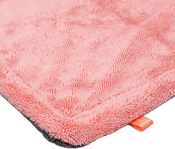 Maxshine 24" x 36" Universal Pink Car Drying Towel – 1200 GSM Rinse-Free Double-Sided Microfiber – Plush, Super Absorbent Towel for Car Wash & Detailing